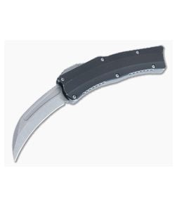 Heretic Knives Roc BattleWorn MagnaCut Hawkbill BattleWorn Black Handle Curved OTF Automatic H060-5A-BATTLE - HRT-H060-5A-BATTLE 1