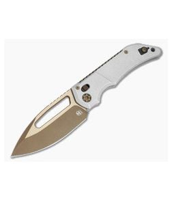 Heretic Koschei Blizzardworn Aluminum MagnaCut Battleworn Bronze Crossbar Lock Knife (3.50" Blade) H061-7A-BLZ - HRT-H061-7A-BLZ 1