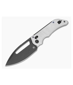 Heretic Koschei Blizzardworn Aluminum MagnaCut Battleworn Black Crossbar Lock Knife (3.50" Blade) H061-8A-BLZ - HRT-H061-8A-BLZ 1
