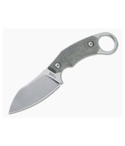 LionSteel H1 Skinner M390 Green Canvas Micarta Fixed Blade Ring Knife - LS-H1-CVG 1