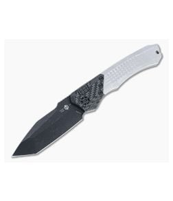 Heretic Knives Wraith Auto Tanto Battleworn Elmax Bolstered Integral Blizzardworn Automatic Knife H100-8A-BLIZZARD - HRT-H100-8A-BLIZZARD 1