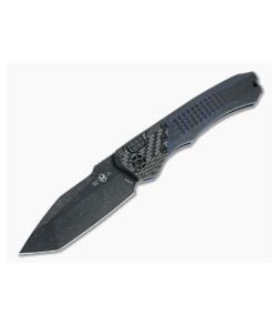 Heretic Knives Wraith Auto Tanto Battleworn Black Elmax Breakthrough Blue Integral Automatic H100-8A-BRKBLU - HRT-H100-8A-BRKBLU 1