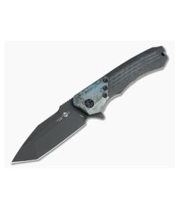 Heretic Knives Wraith Tanto DLC Elmax Chemtina Brass Integral Carbon Fiber Frame Lock Flipper H101-6A-CF/CHEM - HRT-H101-6A-CF-CHEM 1
