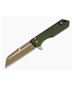 Heretic Jinn OD Green Button Lock Flipper Bronze Magnacut - HRT-H213-7A-GRN 1