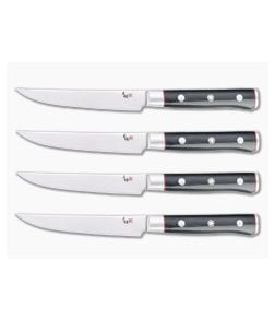 Mcusta Zanmai Classic Pro Steak VG10/Damascus Black Pakkawood 4-Piece Set of Kitchen Knives HFB-8020D - MC-HFB-8020D-SET 1