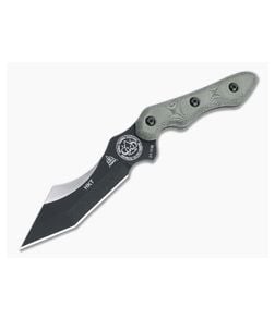 TOPS HKT Hunter Killer Tracker Black 1095 Black Linen Micarta Fixed Blade HKT-01 - TP-HKT-01 1