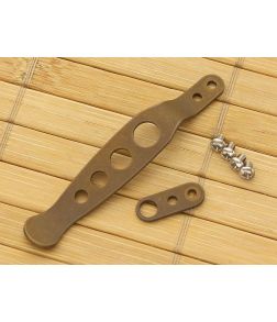 Hinderer Knives Holey Pocket Clip and Filler Tab Kit - Battle Bronze - HK-HOLEY-BZ 1