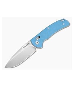 Reate Horizon X Drop Point Blue Fatcarbon Glass Nitro-X7 Stonewash Crossbar Lock Knife (3.20" Blade) - RK-HRZN-X-01 1