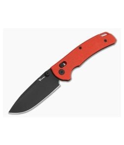 Reate Horizon X Drop Point Red Fatcarbon Glass Nitro-X7 Black PVD Crossbar Lock Knife (3.20" Blade) - RK-HRZN-X-08 1