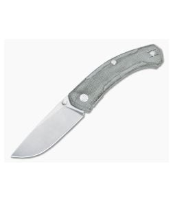 GiantMouse ACE Iona V2 Magnacut Liner Lock Green Canvas Micarta - GM-IONA-V2-GRN-CANVAS 1