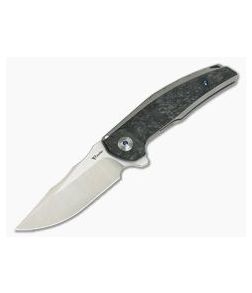 Reate Knives JACK Integral Satin M390 Marbled Carbon Fiber Bead Blast Titanium Frame Lock Flipper - RK-JACK-002 1