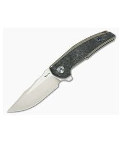 Reate Knives JACK Integral Satin M390 Marbled Carbon Fiber Bronze Titanium Frame Lock Flipper - RK-JACK-004 1