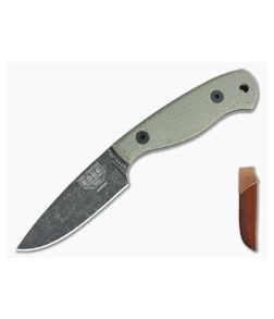 ESEE JG3 Black Oxide Micarta Leather Sheath - ESEE-JG3-BO 1