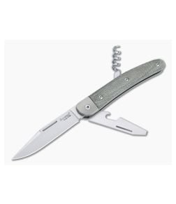 LionSteel Jack 3 M390 Green Canvas Micarta Modern Traditional Slip Joint JK3-CVG - LS-JK3-CVG 1