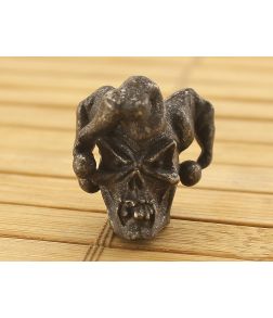 Schmuckatelli Jester Skull Bead Black Oxidized Pewter - ST-JSTB 1