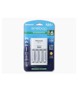 Panasonic 4-Position Charger with 4 x AAA Eneloop NiMH Batteries - PN-K-KJ17M3A4BA 1