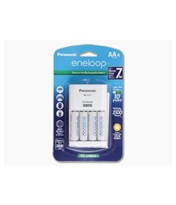 Panasonic 4-Position Charger with 4 x AA Eneloop NiMH Batteries - PN-K-KJ17MCA4BA 1