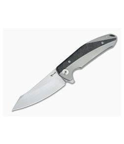 Reate Knives K-1 Marble Carbon Fiber RWL34 Hand Rubbed Flipper - RK-K1-V2 1