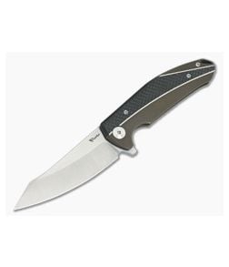 Reate Knives K-1 Carbon Fiber Bronze Ti M390 Satin Flipper - RK-K1-V7 1
