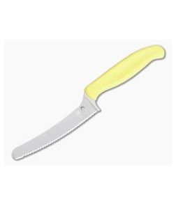 Spyderco Blunt Tip Z-Cut Yellow Serrated Edge Kitchen Knife K13SYL - SP-K13SYL 1