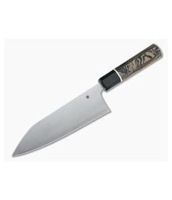 Spyderco Carter Itamae Bunka Bocho Super Blue/SUS410 Burl G10 Kitchen Knife K18GPBNBK - SP-K18GPBNBK 1