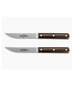 Great Eastern Cutlery Bunkhouse Brand Steak Knife Set Brown Burlap Micarta 1095 Carbon Steel (3.75" Blade) K33CAR - GEC-K33CAR-BBM 1