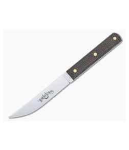 Great Eastern Cutlery Bunkhouse Brand Steak Knife Rustic Brown Burlap 1095 Trailing Point K33CAR-RB - GEC-K33CAR-RB 1