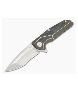 Reate Knives K-4 Carbon Fiber Inlay Bronze Anodized Titanium M390 Flipper - RK-K4-003 1