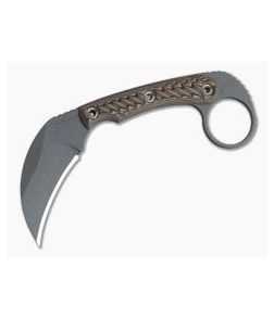 RMJ Tactical Korbin Karambit Nitro-V Hyena Brown Every Day Carry Fixed Blade - RMJ-KOR-HB 1