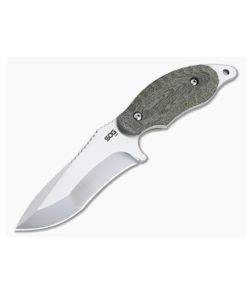 SOG Kiku Fixed Satin S35VN Linen Micarta Tactical Fixed Blade Knife KU-2022 - SOG-KU-2022 1