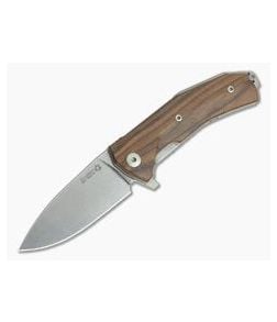 LionSteel KUR Flipper Santos Wood Sleipner Liner Lock Folder - LS-KUR-ST 1