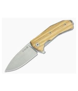 LionSteel KUR Flipper Olive Wood Sleipner Liner Lock Folder - LS-KUR-UL 1