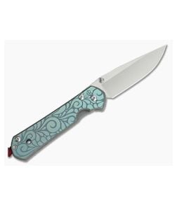 Chris Reeve Large Sebenza 21 CGG Paisley Left Hand Double Lug Burgundy Lanyard w/ Bead - CRK-L21-1053 1