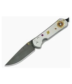 Chris Reeve Large Sebenza 21 Solar System Unique Damascus Pyrite Cabochon 1056-01 - CRK-L21-1056-01 1