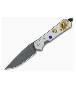 Chris Reeve Large Sebenza 21 Nichols Damascus Solar System with Pyrite 1058-01 - CRK-L21-1058-01 1
