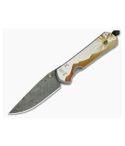 Chris Reeve Large Sebenza 21 Morning Sun Unique Damascus Citrine Cabochon 1058-03 - CRK-L21-1058-03 1