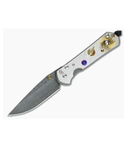 Chris Reeve Large Sebenza 21 Nichols Damascus Solar System with Pyrite 1058 - CRK-L21-1058 1