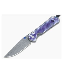 Chris Reeve Large Sebenza 21 Unique Graphic Purple Droplet and Damascus - CRK-L21-1062 1