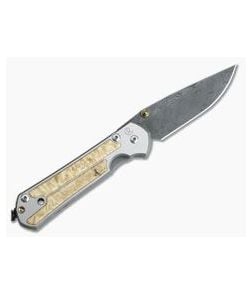 Chris Reeve Large Sebenza 21 Left Hand Raindrop Damascus Box Elder Wood Inlays 1097-001 - CRK-L21-1097-001 1