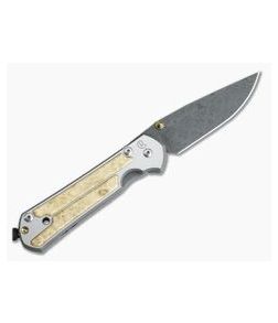 Chris Reeve Large Sebenza 21 Left Hand Raindrop Damascus Box Elder Wood Inlays 1097 - CRK-L21-1097 1