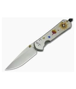 Chris Reeve Large Sebenza 21 Solar System Unique Graphic Pyrite Cabochon 1112-012 - CRK-L21-1112-012 1