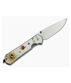 Chris Reeve Large Sebenza 21 Left Handed Solar System Unique Graphic Pyrite Cabochon L21-1113-001 - CRK-L21-1113-001 1