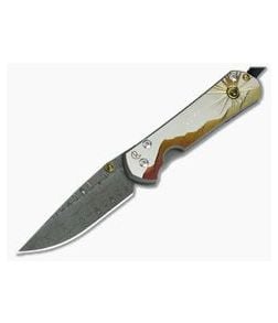 Chris Reeve Large Sebenza 21 Morning Sun Unique Damascus Citrine Cabochon 1114-02 - CRK-L21-1114-02 1