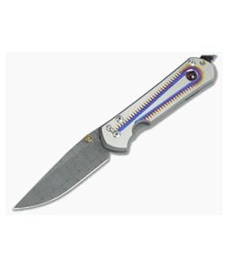 Chris Reeve Damascus Large Sebenza 21 Unique Graphic with Ruby - CRK-L21-1114 1