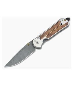 Chris Reeve Damascus Large Sebenza 21 Thuya Wood Inlays - CRK-L21-1174 1