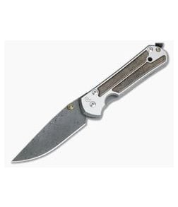 Chris Reeve Large Sebenza 21 Raindrop Damascus Striped Platan Wood Inlays 1240-001 - CRK-L21-1240-001 1