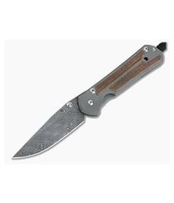 Chris Reeve Large Sebenza 21 Inlay Natural Canvas Micarta Damascus Raindrop Drop Point L21-1272 - CRK-L21-1272-01 1