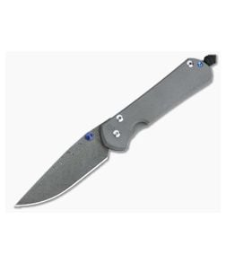 Chris Reeve Large Sebenza 31 Boomerang Damascus Blasted Titanium Folder 003 - CRK-L31-1002-003 1