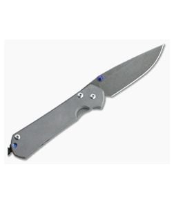 Chris Reeve Large Sebenza 31 Left Hand Raindrop Damascus Blasted Titanium Folder 001 - CRK-L31-1007-001 1