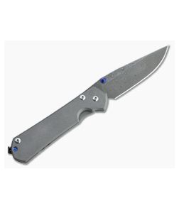 Chris Reeve Large Sebenza 31 Left Hand Raindrop Damascus Blasted Titanium Folder 002 - CRK-L31-1007-002 1